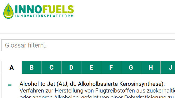 Neues Glossar auf der InnoFuels-Webseite